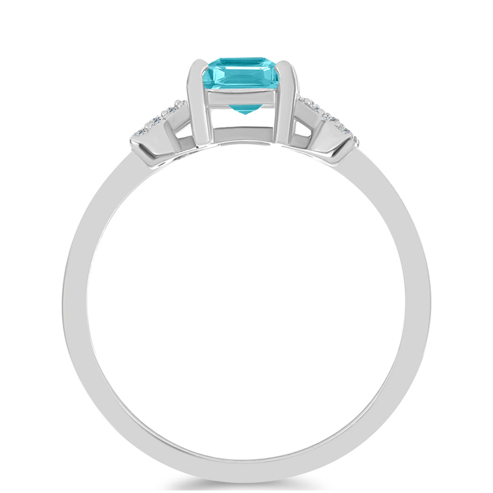 Strieborný Prsteň s Paraiba Kremeňom a Bielym Topásom 2 