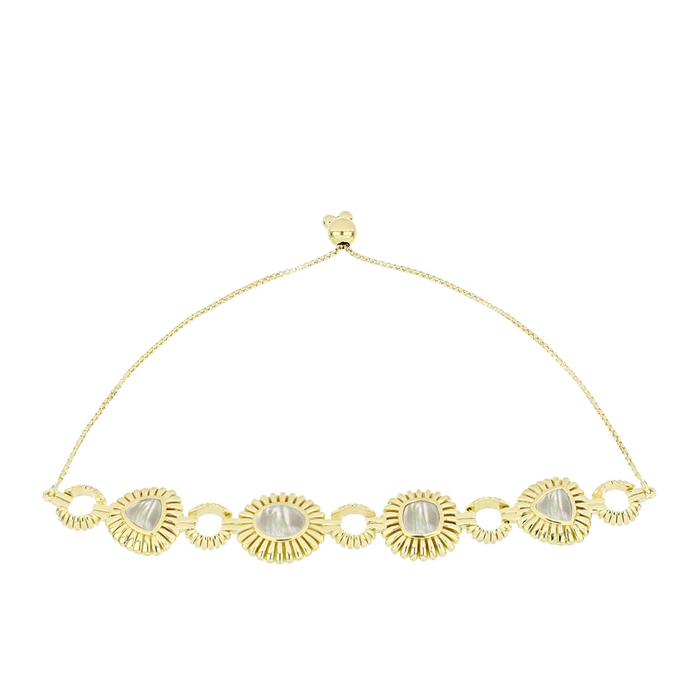 Pozlátený Strieborný Náramok s Lastúrou