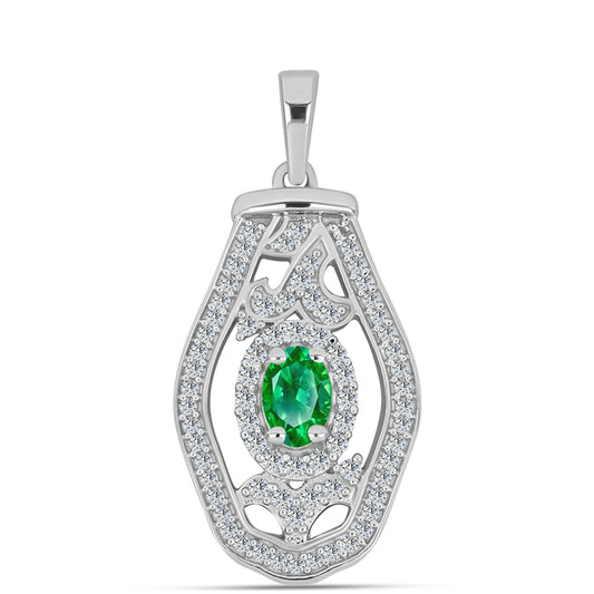 Strieborný Prívesok s Kijani Granátom a Bielym Topásom