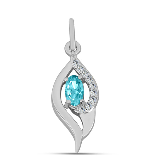 Strieborný Prívesok s Paraiba Kremeňom a Bielym Topásom