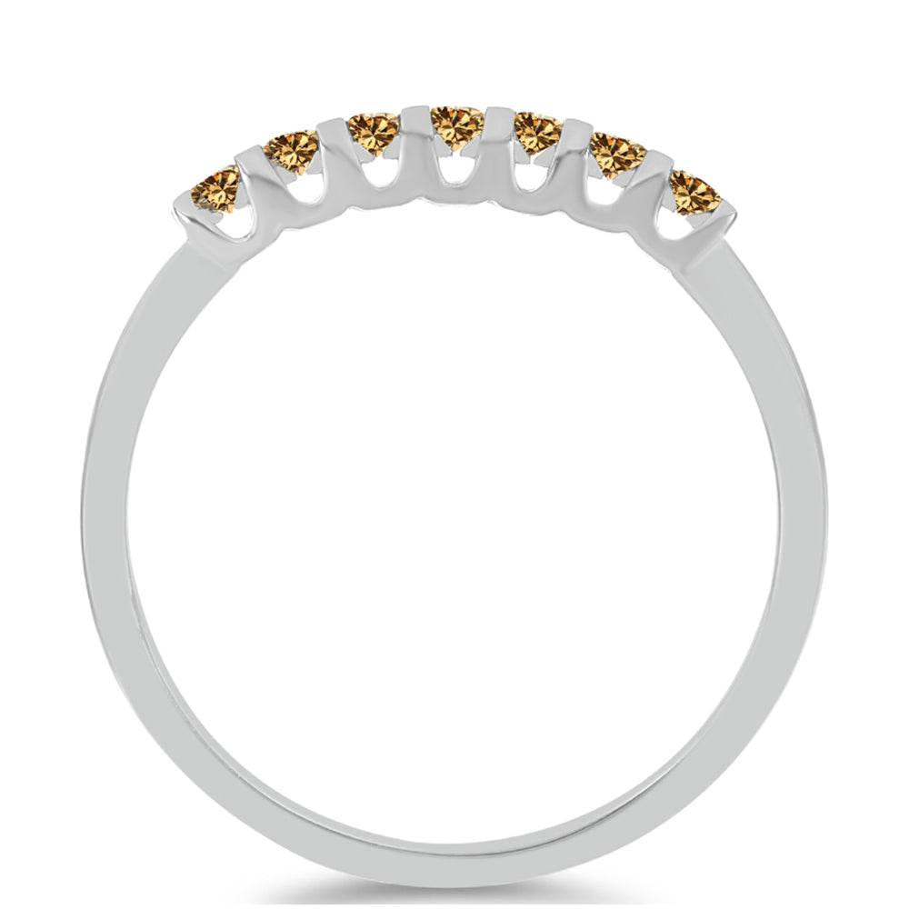 Strieborný Prsteň s so Šampanským Moissanitom