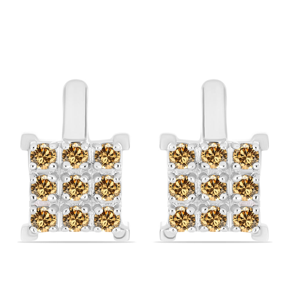 Strieborné Náušnice s so Šampanským Moissanitom 1 