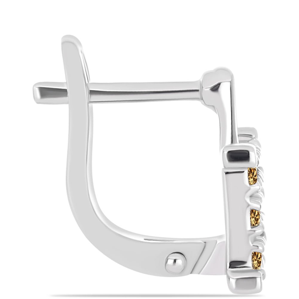 Strieborné Náušnice s so Šampanským Moissanitom 2 