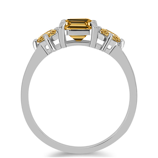 Strieborný Prsteň s so Šampanským Moissanitom