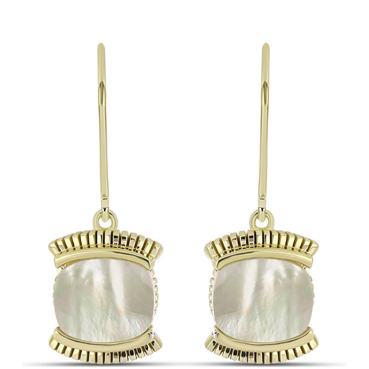 Pozlátené Strieborné Náušnice s Lastúrou