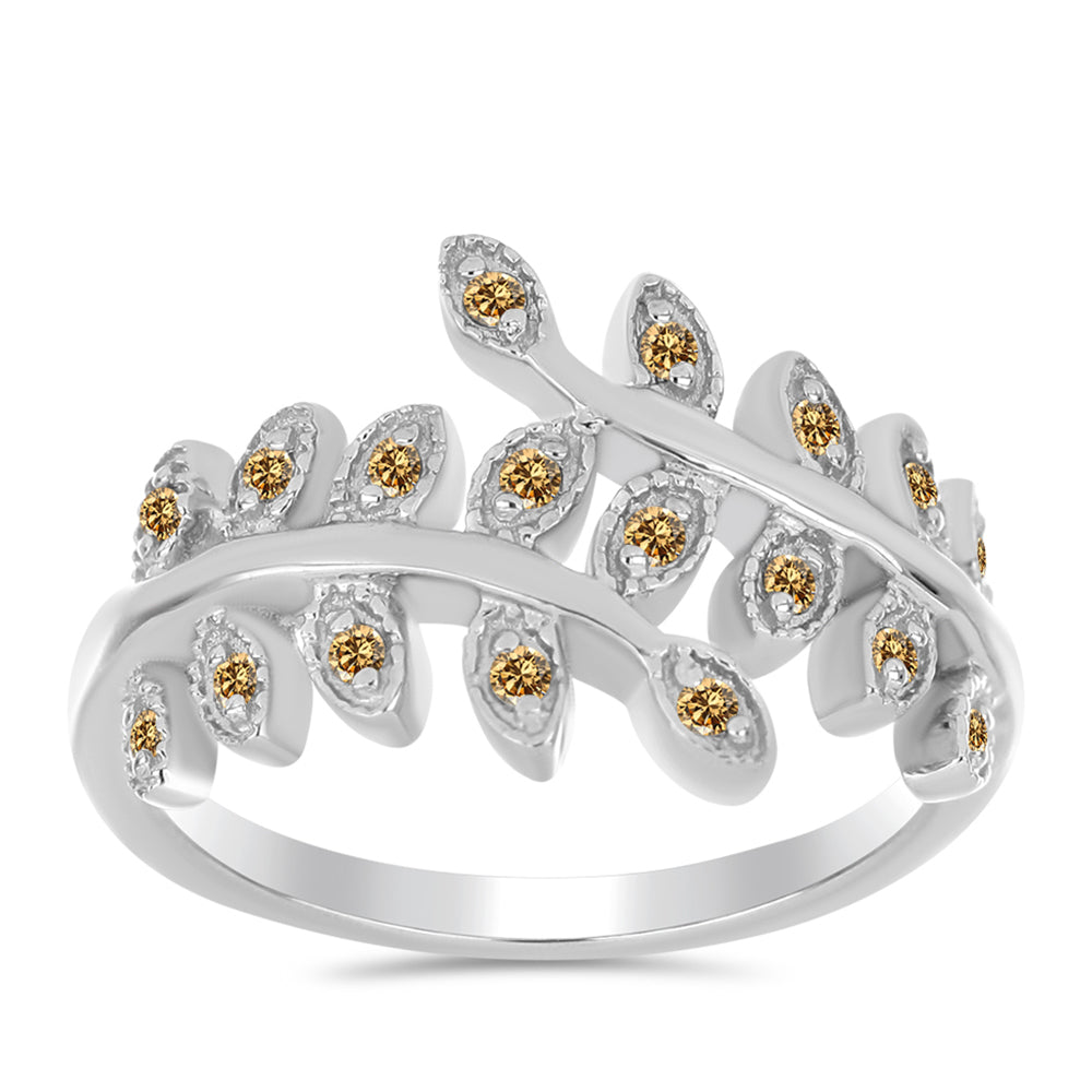 Strieborný Prsteň s so Šampanským Moissanitom 3 