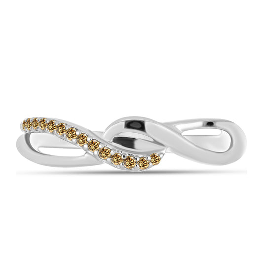 Strieborný Prsteň s so Šampanským Moissanitom