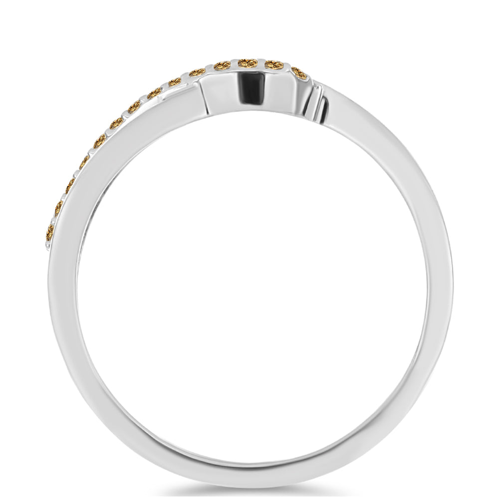 Strieborný Prsteň s so Šampanským Moissanitom 2 