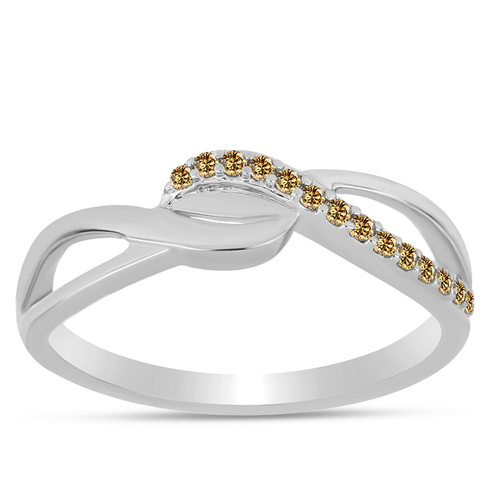 Strieborný Prsteň s so Šampanským Moissanitom