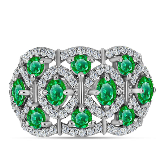 Strieborný Prsteň s Kijani Granátom