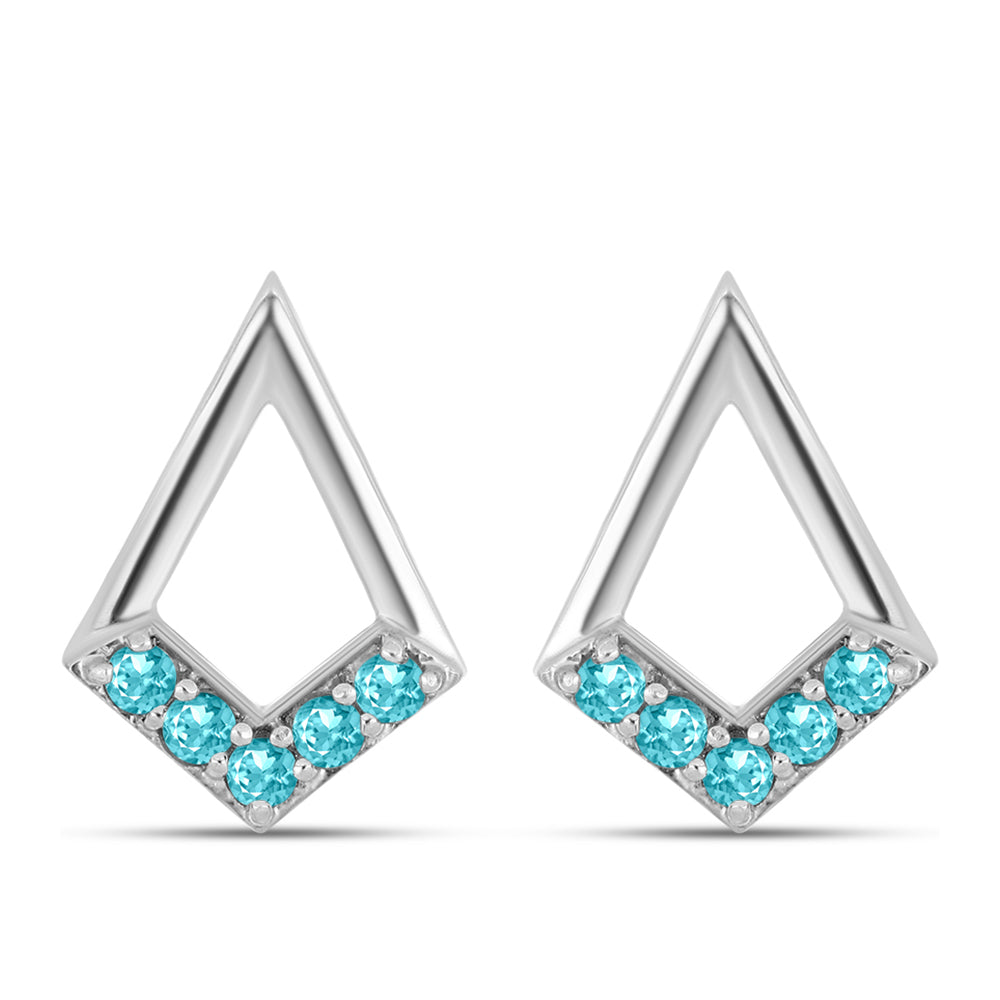 Strieborné Náušnice s Paraiba Kremeňom