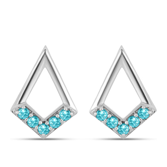 Strieborné Náušnice s Paraiba Kremeňom