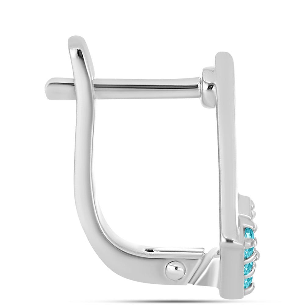 Strieborné Náušnice s Paraiba Kremeňom 2 