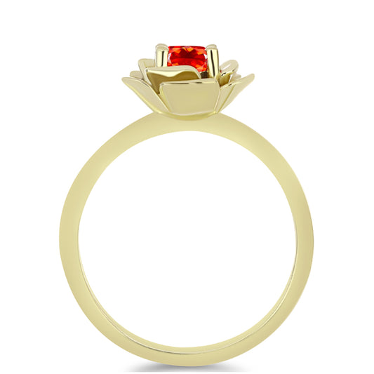 Pozlátený Strieborný Prsteň s Etiópskym Červeným Opálom z Lega Dembi