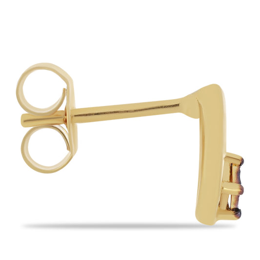 Pozlátené Strieborné Náušnice s Červeným Diamantom