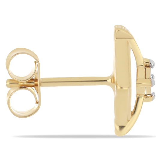 Pozlátené Strieborné Náušnice s Bielym Diamantom