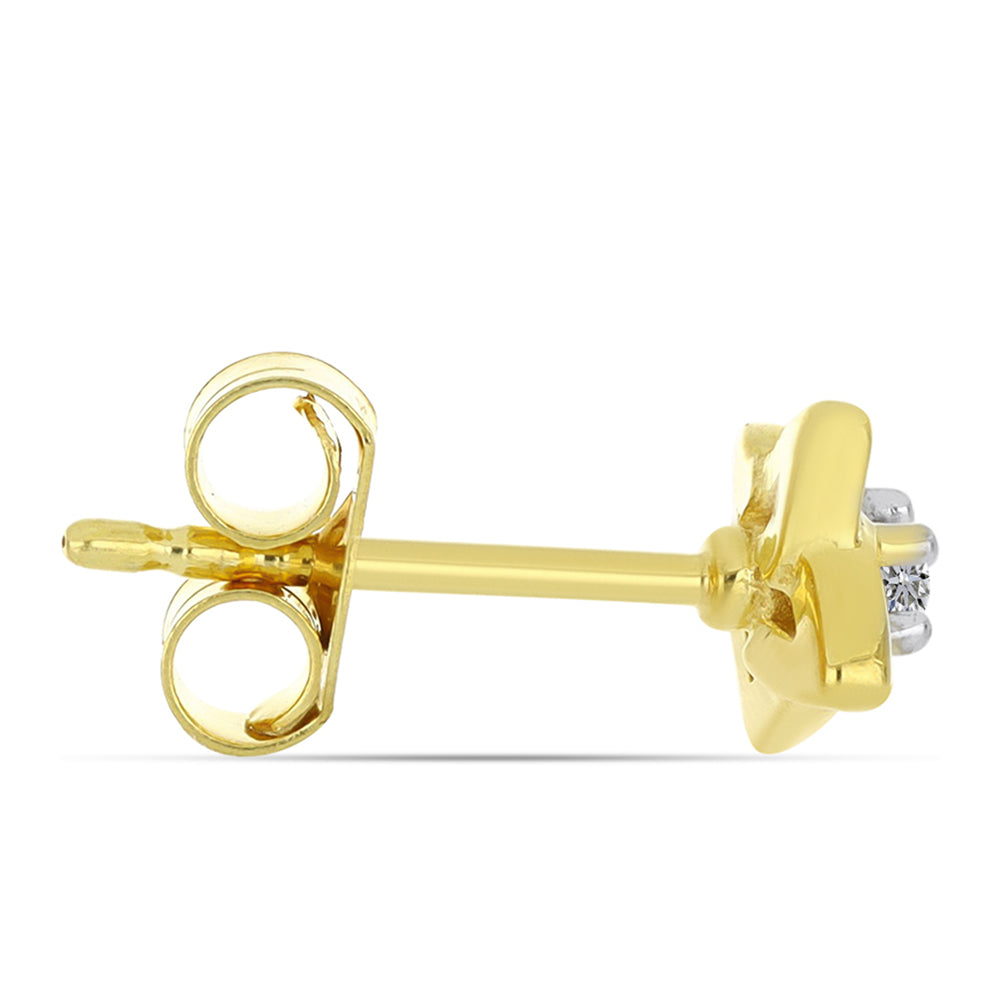 Pozlátené Strieborné Náušnice s Bielym Diamantom 2 