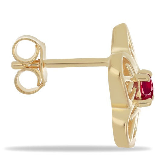 Pozlátené Strieborné Náušnice s Rubellitom z Cruzeira