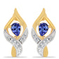 Pozlátené Strieborné Náušnice s Tanzanitom a Bielym Zirkónom