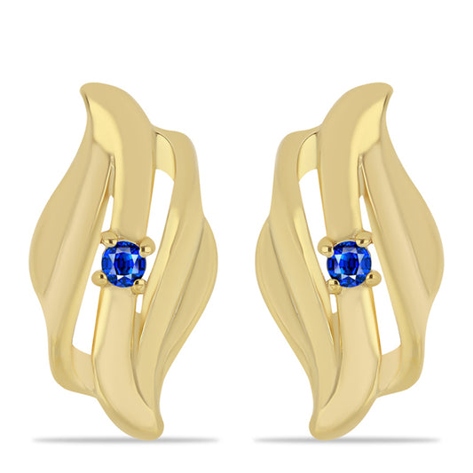 Pozlátené Strieborné Náušnice s Austrálskym Modrým Zafírom