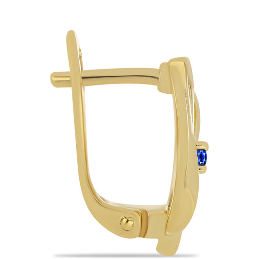 Pozlátené Strieborné Náušnice s Austrálskym Modrým Zafírom