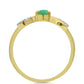 Pozlátený Strieborný Prsteň s Brazílskym Smaragdom a Bielym Zirkónom