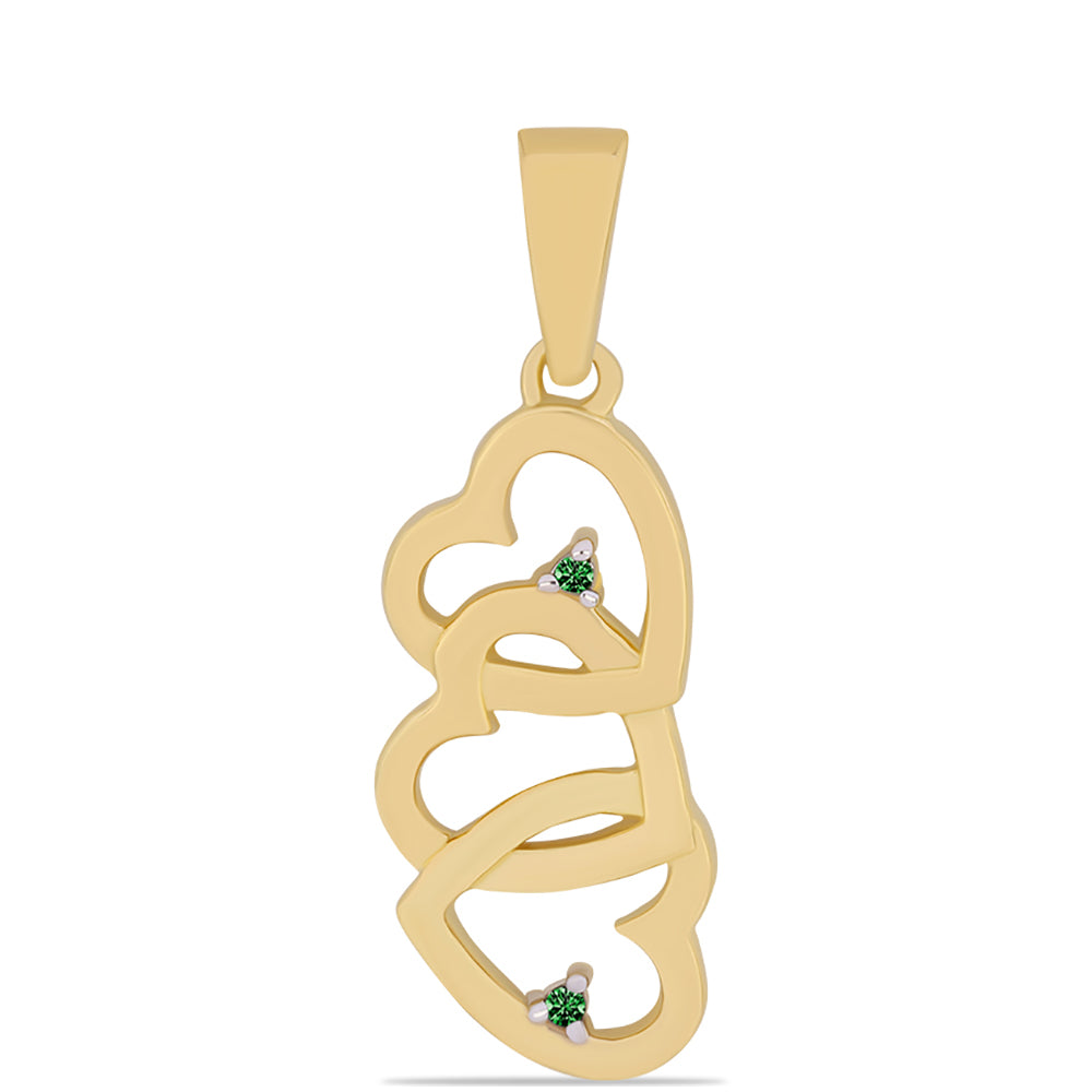 Pozlátený Strieborný Prívesok s so Zeleným Diamantom 1 