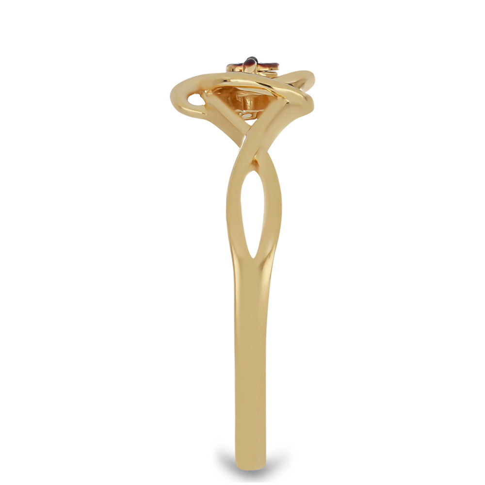 Pozlátený Strieborný Prsteň s Modrým Diamantom