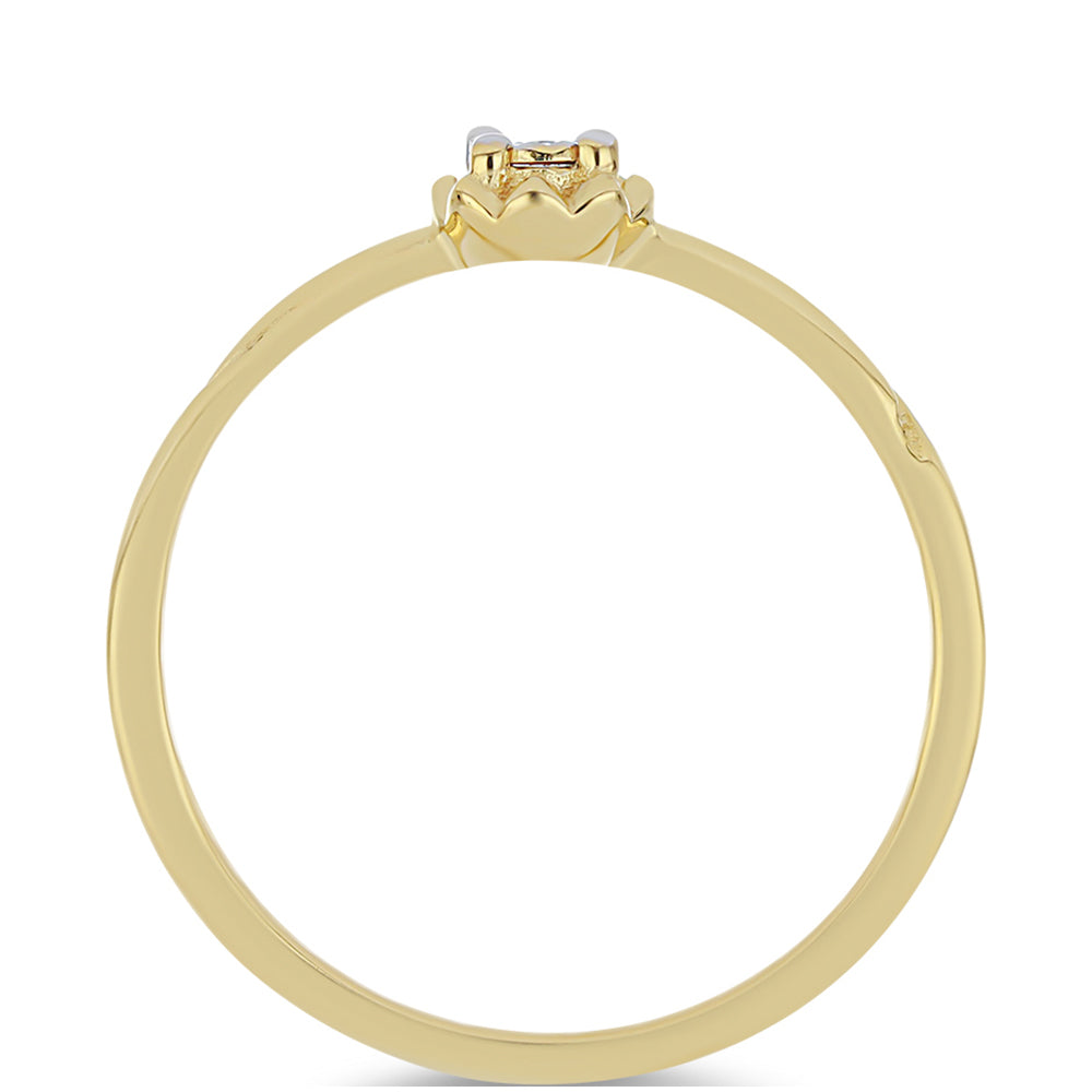 Pozlátený Strieborný Prsteň s Bielym Diamantom 2 