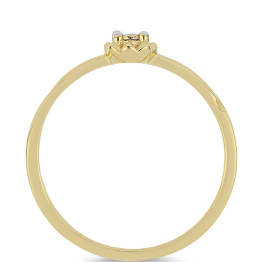 Pozlátený Strieborný Prsteň s Bielym Diamantom