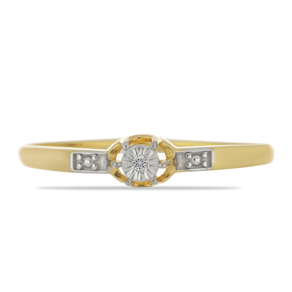 Pozlátený Strieborný Prsteň s Bielym Diamantom 1 