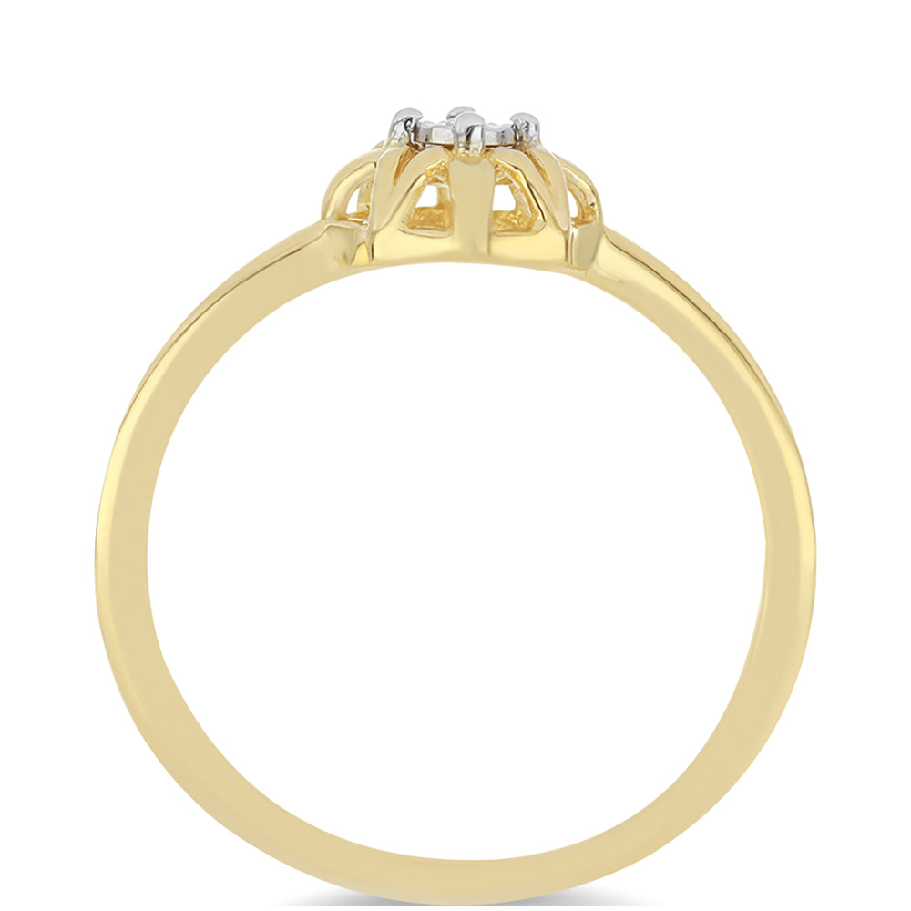Pozlátený Strieborný Prsteň s Bielym Diamantom 2 