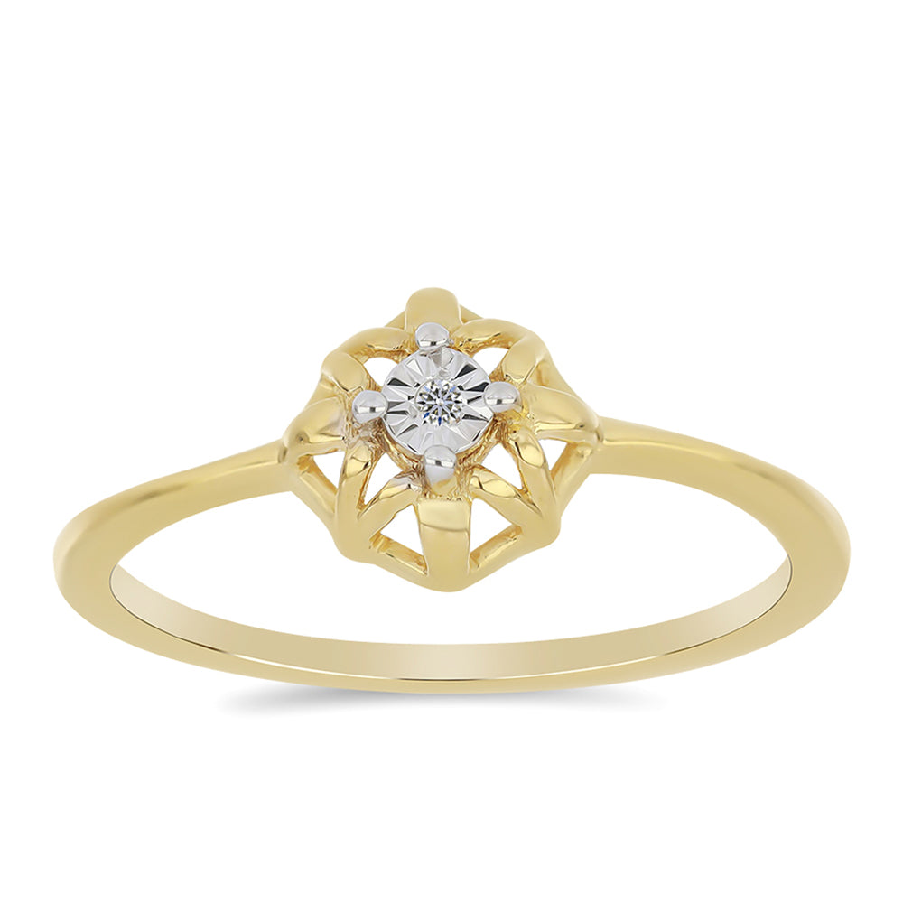 Pozlátený Strieborný Prsteň s Bielym Diamantom 3 