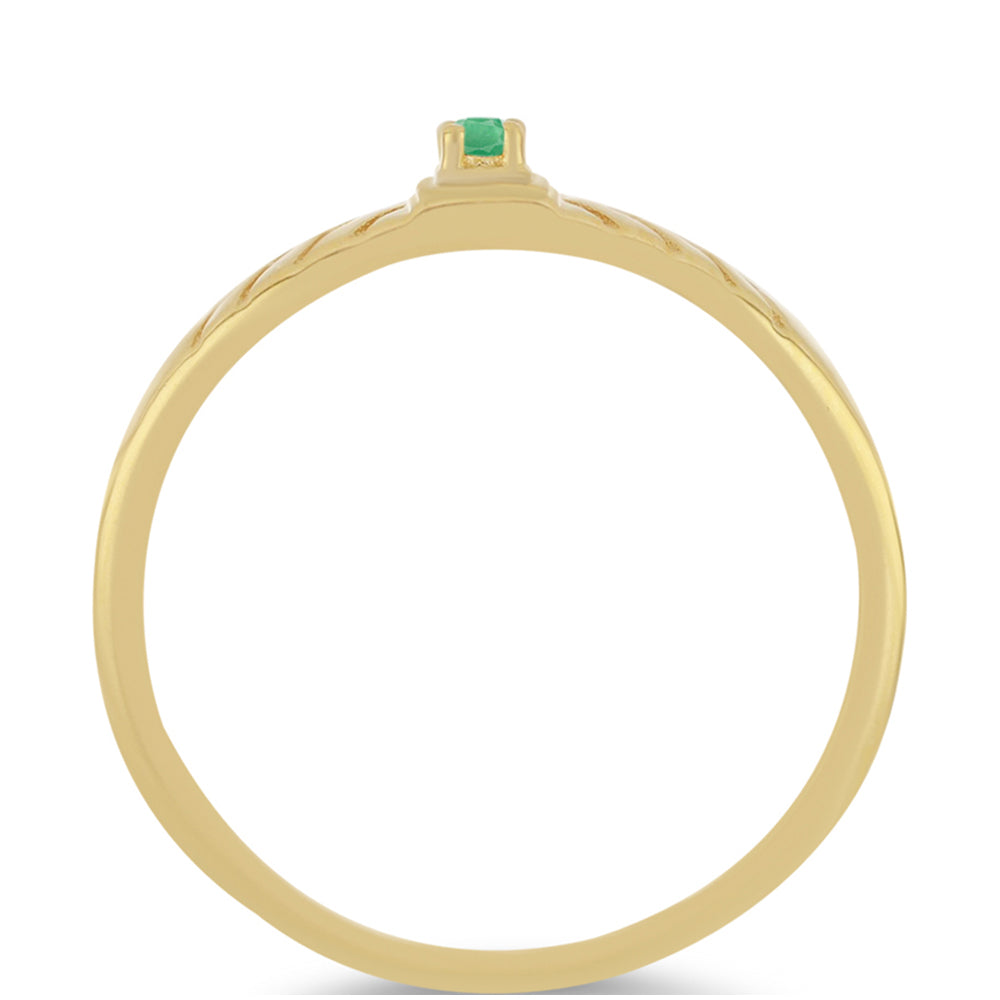 Pozlátený Strieborný Prsteň s Brazílskym Smaragdom 2 