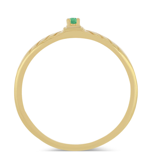 Pozlátený Strieborný Prsteň s Brazílskym Smaragdom