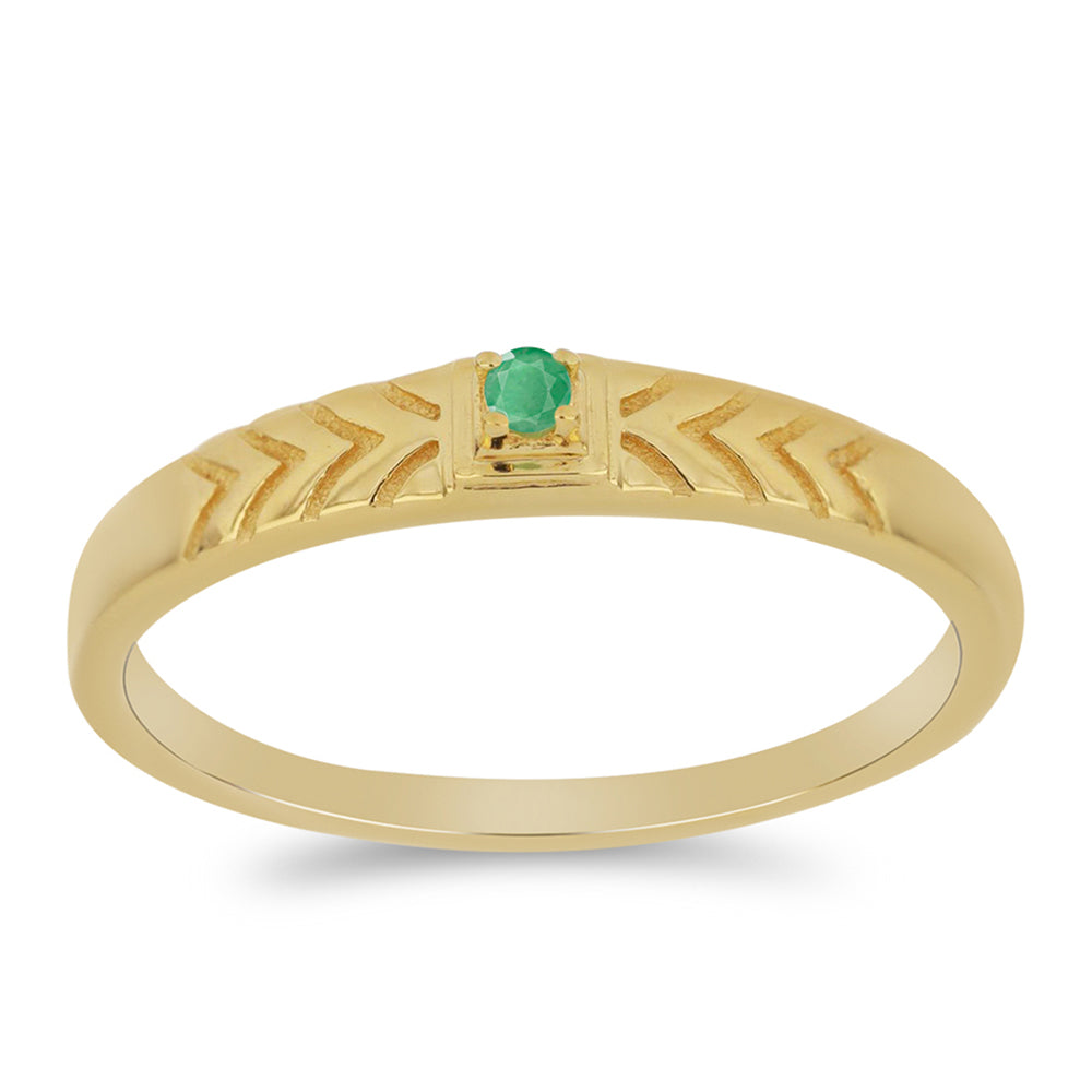 Pozlátený Strieborný Prsteň s Brazílskym Smaragdom