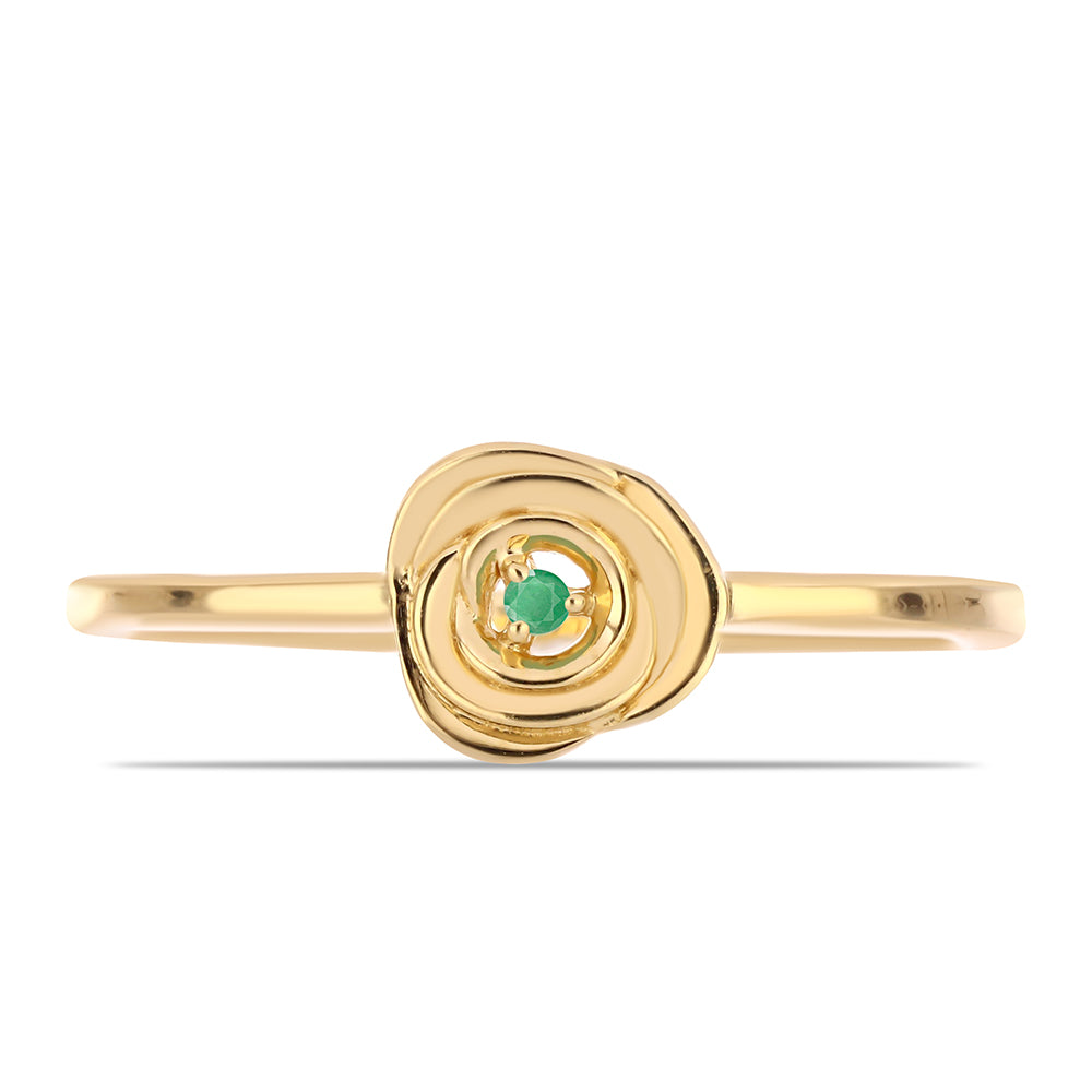 Pozlátený Strieborný Prsteň s Brazílskym Smaragdom