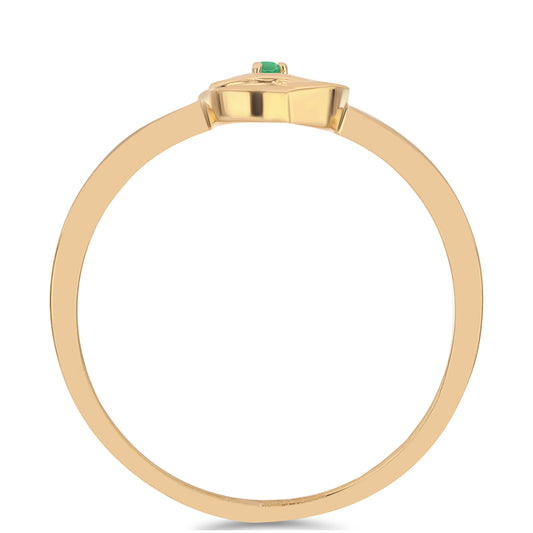 Pozlátený Strieborný Prsteň s Brazílskym Smaragdom