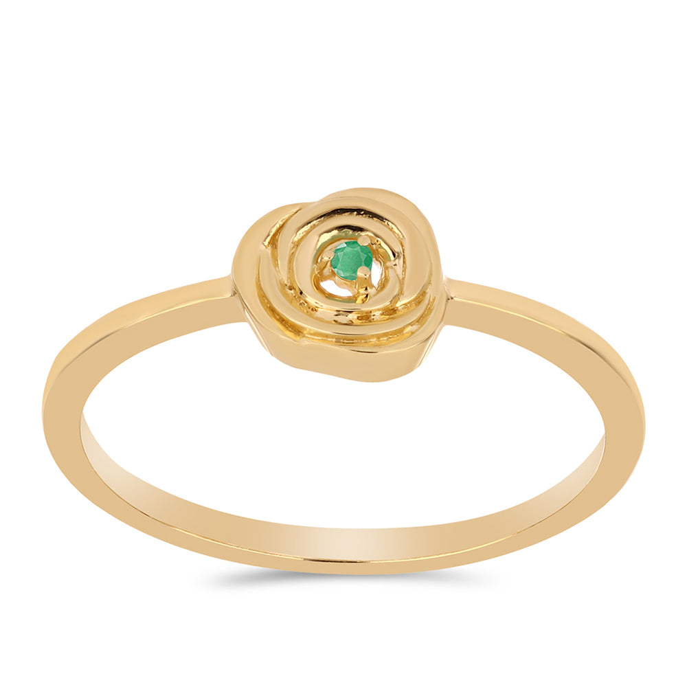 Pozlátený Strieborný Prsteň s Brazílskym Smaragdom 3 