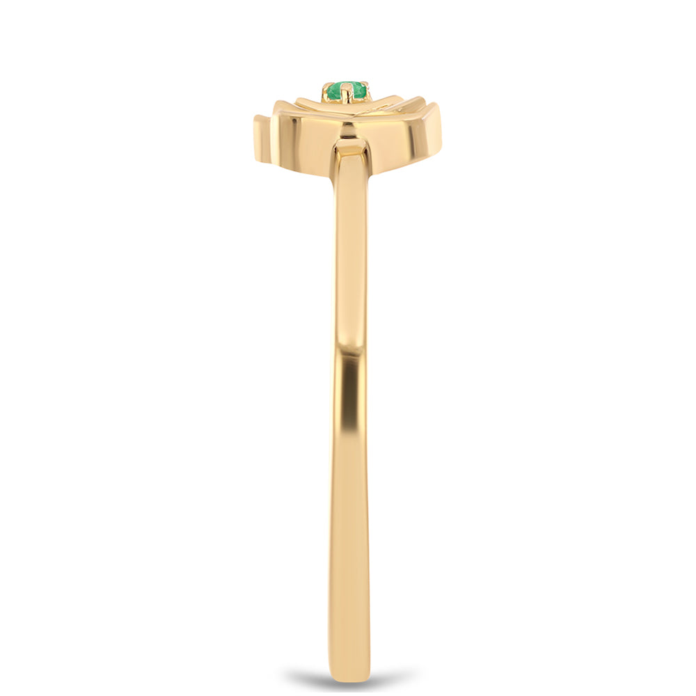 Pozlátený Strieborný Prsteň s Brazílskym Smaragdom 4 