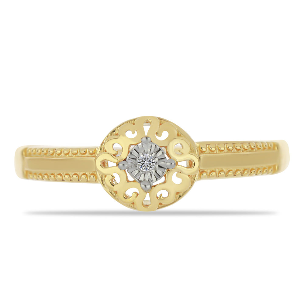 Pozlátený Strieborný Prsteň s Bielym Diamantom 1 