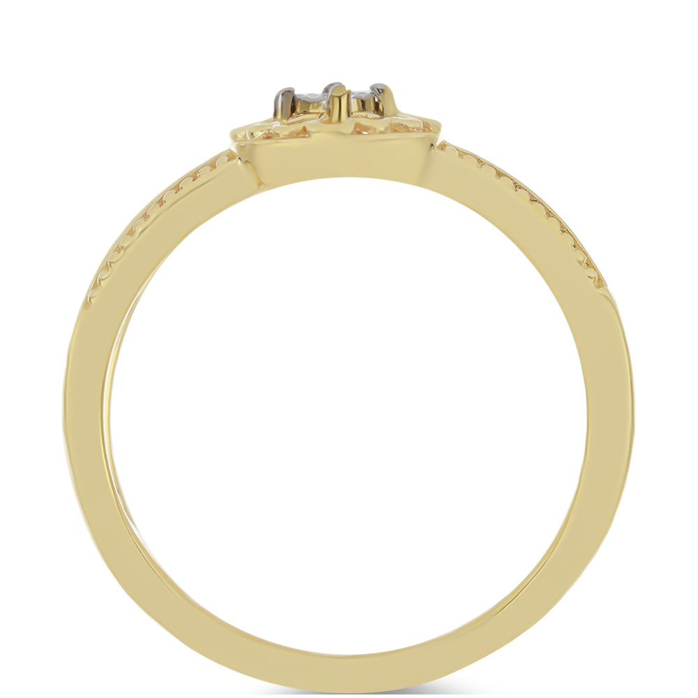 Pozlátený Strieborný Prsteň s Bielym Diamantom