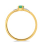 Pozlátený Strieborný Prsteň s Brazílskym Smaragdom a Bielym Zirkónom