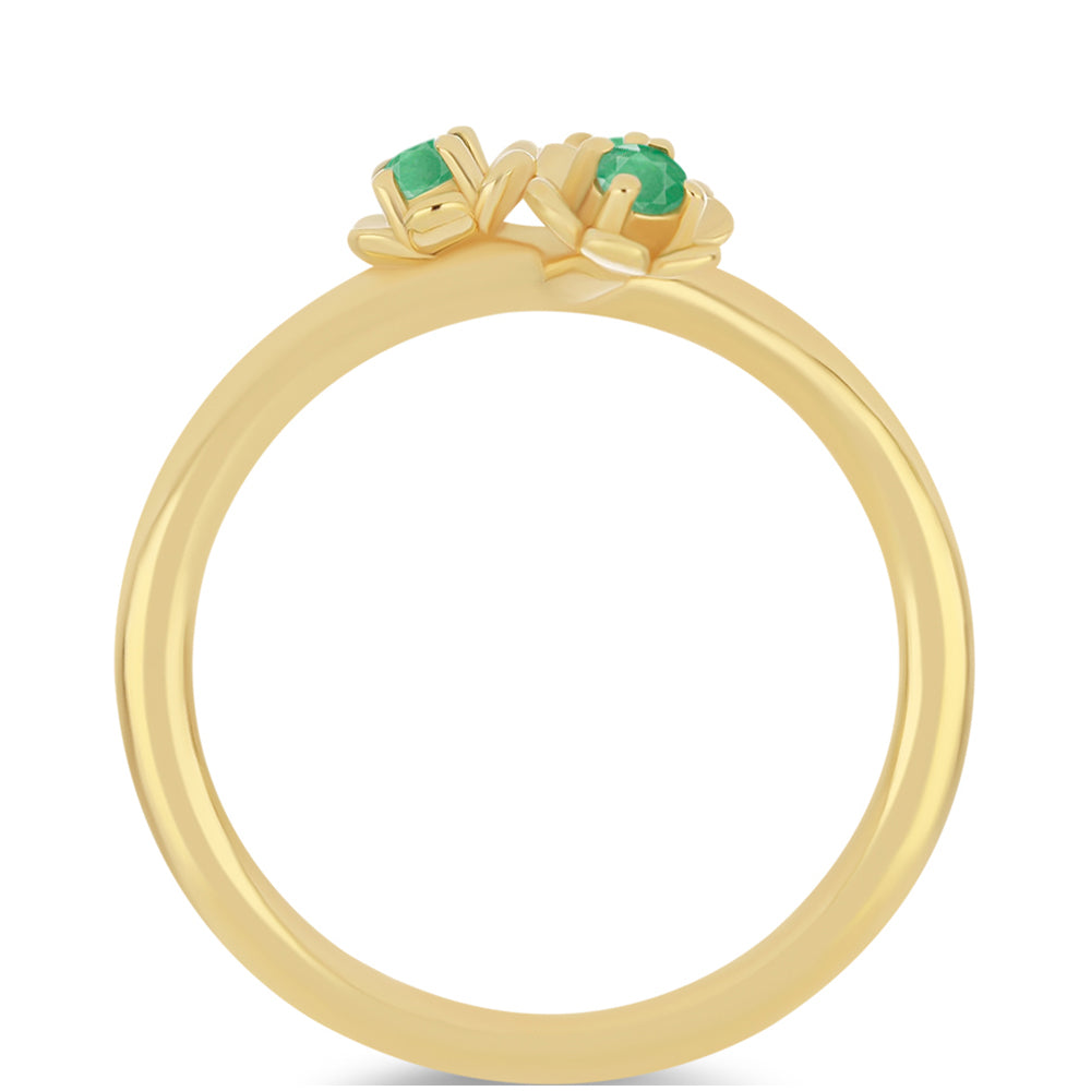 Pozlátený Strieborný Prsteň s Brazílskym Smaragdom 2 