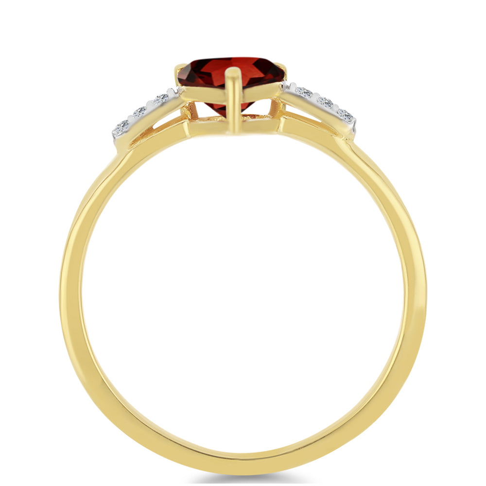 Pozlátený Strieborný Prsteň s Bartonským Granátom a Bielym Zirkónom 2 