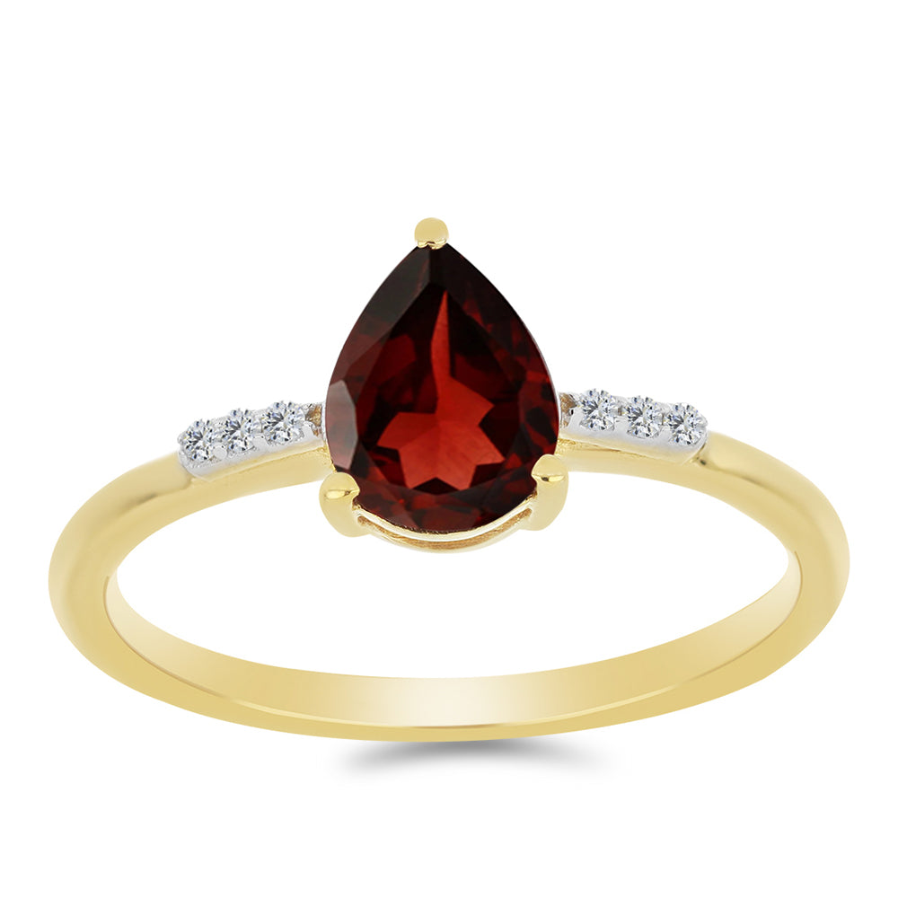 Pozlátený Strieborný Prsteň s Bartonským Granátom a Bielym Zirkónom 3 