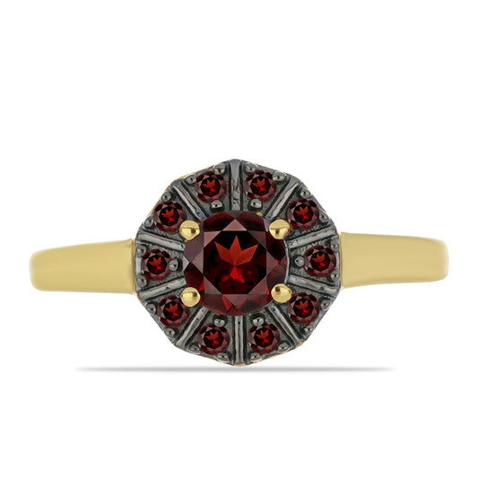 Pozlátený Strieborný Prsteň s Bartonským Granátom