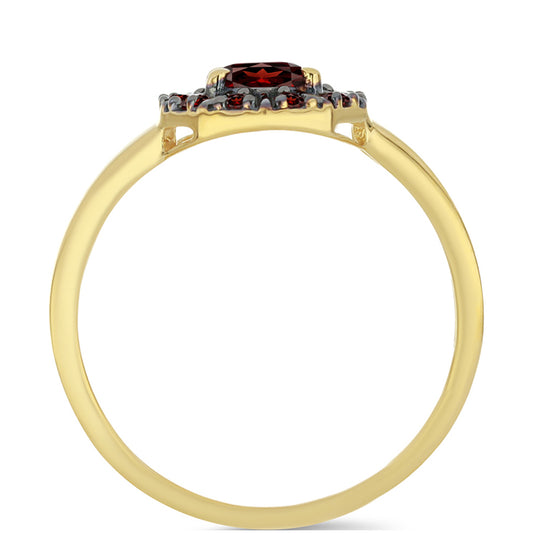Pozlátený Strieborný Prsteň s Bartonským Granátom