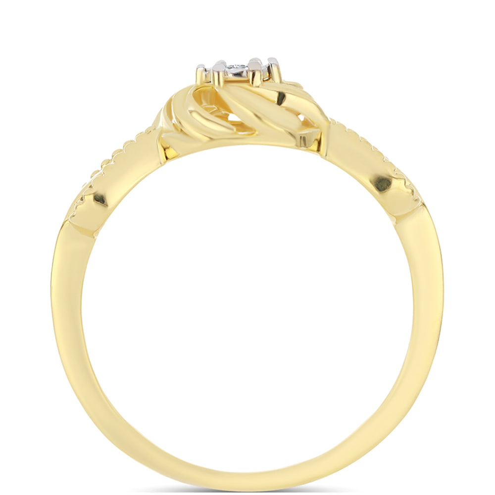 Pozlátený Strieborný Prsteň s Bielym Diamantom 2 