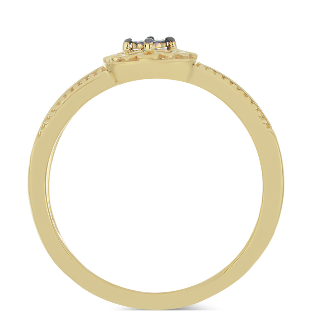 Pozlátený Strieborný Prsteň s so Zeleným Diamantom